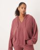 ASOS Curve ASOS DESIGN Curve Supersoft hoodie with turn back cuff detail-Brown - 1