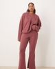 ASOS Curve ASOS DESIGN Curve Supersoft seam detail kick flare pants in dark rose-Brown - 1