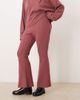 ASOS Curve ASOS DESIGN Curve Supersoft seam detail kick flare pants in dark rose-Brown - 3