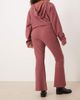 ASOS Curve ASOS DESIGN Curve Supersoft seam detail kick flare pants in dark rose-Brown - 4