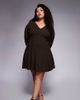 ASOS Curve ASOS DESIGN Curve supersoft V neck fit and flare with seam detail mini dress in chocolate-No color - 1
