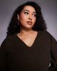 ASOS Curve ASOS DESIGN Curve supersoft V neck fit and flare with seam detail mini dress in chocolate-No color - 2