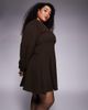 ASOS Curve ASOS DESIGN Curve supersoft V neck fit and flare with seam detail mini dress in chocolate-No color - 4