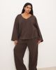 ASOS Curve ASOS DESIGN Curve supersoft wide leg sweatpants in chocolate - part of a set-Brown - 1
