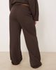 ASOS Curve ASOS DESIGN Curve supersoft wide leg sweatpants in chocolate - part of a set-Brown - 4