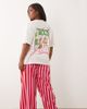 ASOS Curve ASOS DESIGN Curve Taco graphic short sleeve top and pants pajama set-pink - 1