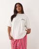 ASOS Curve ASOS DESIGN Curve Taco graphic short sleeve top and pants pajama set-pink - 2