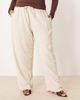 ASOS Curve ASOS DESIGN Curve tapered linen mix pull on pants in stone-Neutral - 2