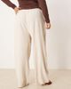 ASOS Curve ASOS DESIGN Curve tapered linen mix pull on pants in stone-Neutral - 4