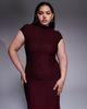 ASOS Curve ASOS DESIGN Curve textured cap sleeve maxi dress in cherry - 2