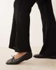 ASOS Curve ASOS DESIGN Curve textured high waist flared leg pants in black - part of a set - 3