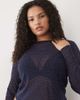 ASOS Curve ASOS DESIGN Curve textured mesh hotfix long sleeve top in navy - 1