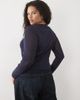 ASOS Curve ASOS DESIGN Curve textured mesh hotfix long sleeve top in navy - 2
