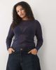ASOS Curve ASOS DESIGN Curve textured mesh hotfix long sleeve top in navy - 3