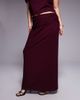 ASOS Curve ASOS DESIGN Curve textured rib column maxi skirt in burgundy - part of a set - 4