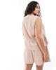 ASOS Curve ASOS DESIGN Curve textured tie side shell top in rose stripe - part of a set-pink - 4