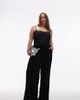 ASOS Curve ASOS DESIGN Curve textured velvet tailored wide leg pants in black - 1
