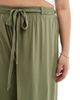 ASOS Curve ASOS DESIGN Curve tie belt wide leg pants in khaki-Green - 3
