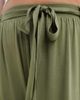 ASOS Curve ASOS DESIGN Curve tie belt wide leg pants in khaki-Green - 4