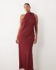 ASOS Curve ASOS DESIGN Curve tie halter neck maxi dress in berry-Red - 1
