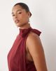 ASOS Curve ASOS DESIGN Curve tie halter neck maxi dress in berry-Red - 2