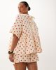ASOS Curve ASOS DESIGN Curve tie waist pocket detail shorts in polka dot print - part of a set-Multi - 4