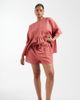 ASOS Curve ASOS DESIGN Curve tie waist pocket detailing shorts in blush-pink - 1