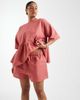 ASOS Curve ASOS DESIGN Curve tie waist pocket detailing shorts in blush-pink - 2