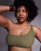 ASOS Curve ASOS DESIGN Curve Tina Twisted paper touch one shoulder bikini crop top in khaki green - 2