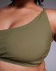 ASOS Curve ASOS DESIGN Curve Tina Twisted paper touch one shoulder bikini crop top in khaki green - 3