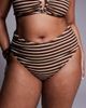ASOS Curve ASOS DESIGN Curve Tori terrycloth bikini shorts in caramel stripes-Brown - 3