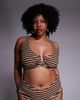 ASOS Curve ASOS DESIGN Curve Tori terrycloth Nissi V-wire bikini top in caramel stripes-Brown - 1
