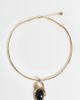 ASOS Curve ASOS DESIGN Curve torque choker necklace with black pendant in gold tone - 1