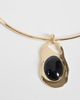 ASOS Curve ASOS DESIGN Curve torque choker necklace with black pendant in gold tone - 4