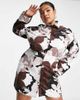 ASOS Curve ASOS DESIGN Curve twill shirt dress in bold floral print-Multi - 1