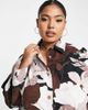 ASOS Curve ASOS DESIGN Curve twill shirt dress in bold floral print-Multi - 3