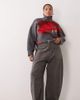ASOS Curve ASOS DESIGN Curve utility cargo horn pants in washed gray - 1