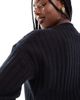 ASOS Curve ASOS DESIGN Curve v neck ribbed sweater in black - 2