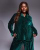 ASOS Curve ASOS DESIGN Curve velvet texture pajama set in emerald green - 3
