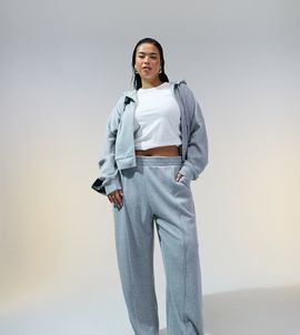 ASOS Curve ASOS DESIGN Curve waffle pants in gray heather - part of a set