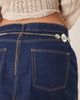 ASOS Curve ASOS DESIGN Curve waist and hip turquoise stone set chain belt in gold - 3