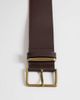 ASOS Curve ASOS DESIGN Curve waist and hip wide square buckle belt in chocolate-Brown - 3