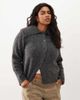 ASOS Curve ASOS DESIGN Curve waisted collared cardigan in charcoal-Gray - 4