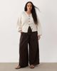 ASOS Curve ASOS DESIGN Curve waisted structured cardigan in cream-White - 2