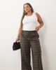 ASOS Curve ASOS DESIGN Curve washed pants in brown plaid-Multi - 1