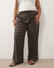 ASOS Curve ASOS DESIGN Curve washed pants in brown plaid-Multi - 2