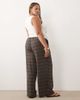 ASOS Curve ASOS DESIGN Curve washed pants in brown plaid-Multi - 4