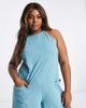 ASOS Curve ASOS DESIGN Curve washed slouched pocket romper in blue - 1