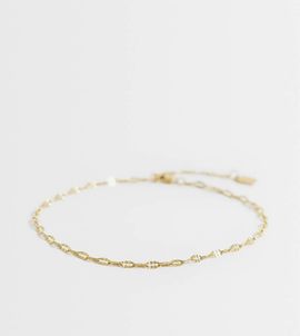 ASOS Curve ASOS DESIGN Curve waterproof stainless steel anklet with paperclip-chain design in gold tone