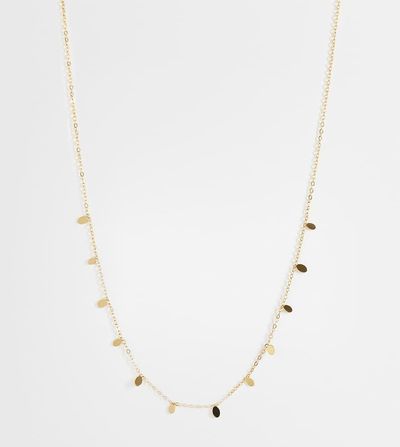 ASOS Curve ASOS DESIGN Curve waterproof stainless steel necklace with mini disc charms in gold tone-Silver